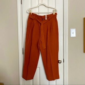 Madewell linen-blend paperbag pants